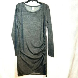 NEW Melrose And Market Dress Plus Size 1X Ruched Heather Charcoal Grey Bodycon